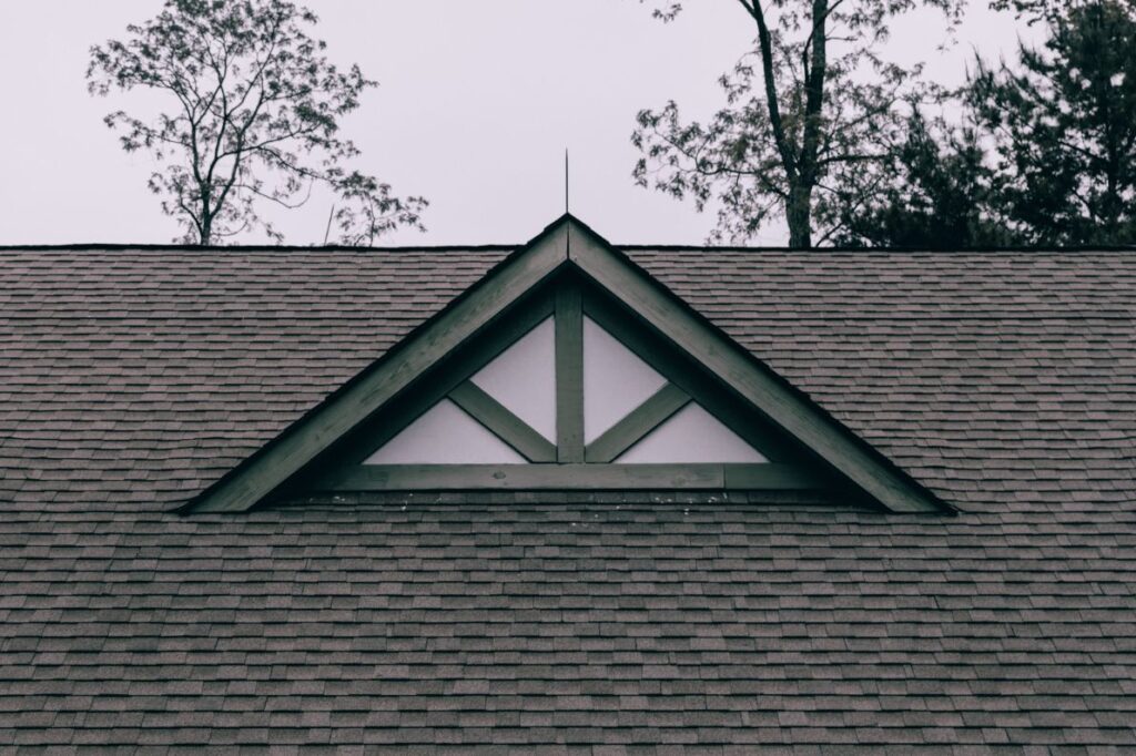 Roof with triangle shape window